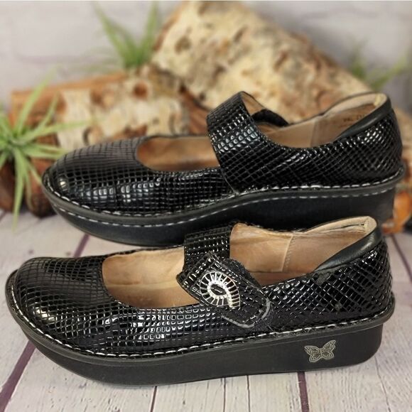 Alegria Paloma Jazzy Black Mary Jane Shoes - Picture 4 of 14